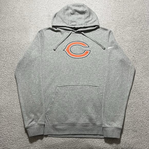 Chicago Bears Hoodie Mens Large Gray Nike Pullover Sweatshirt NFL Football - Picture 1 of 10